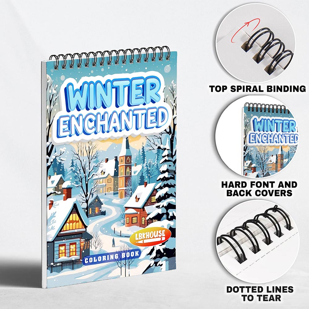 LBKHOUSE Winter Enchanted Coloring Pages For Adults