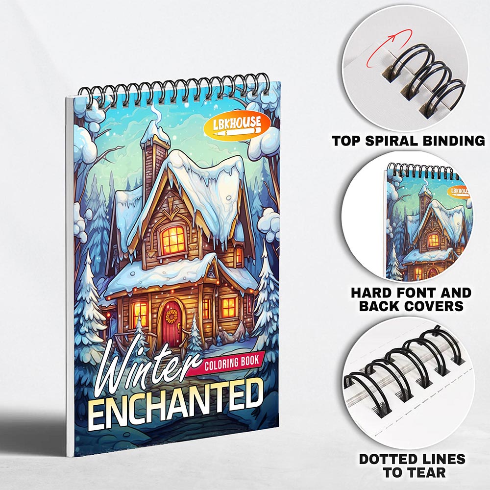 LBKHOUSE Winter Enchanted Coloring Pages For Adults