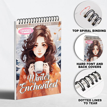 LBKHOUSE Winter Enchanted Coloring Pages For Adults