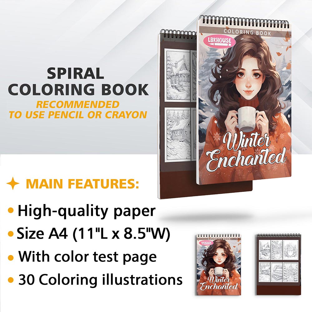 LBKHOUSE Winter Enchanted Coloring Sheets For Adults