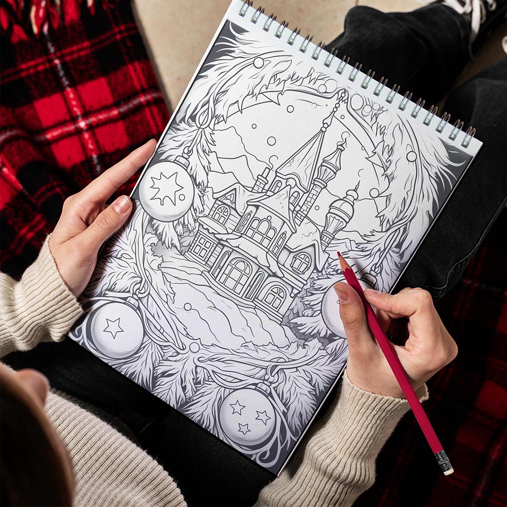 LBKHOUSE Winter Enchanted Spiral Bound Coloring Book For Adults