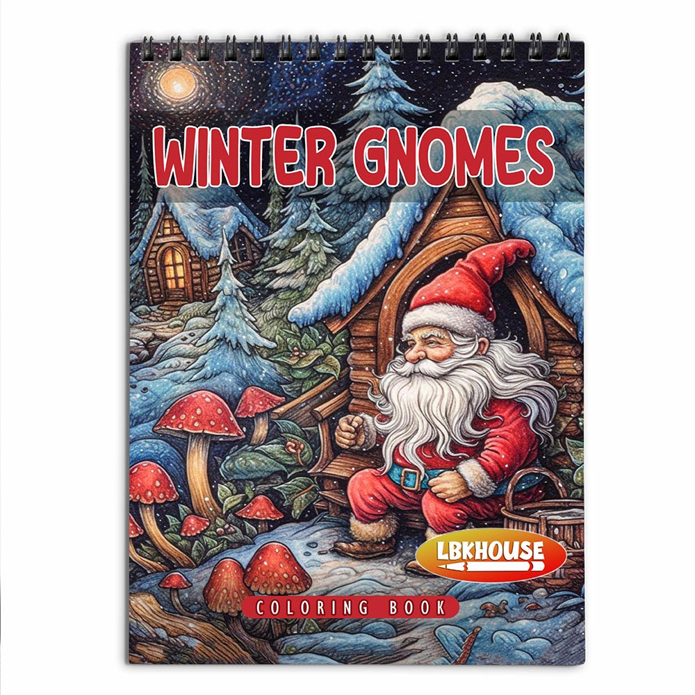 LBKHOUSE Winter Gnomes Coloring Book for Adults