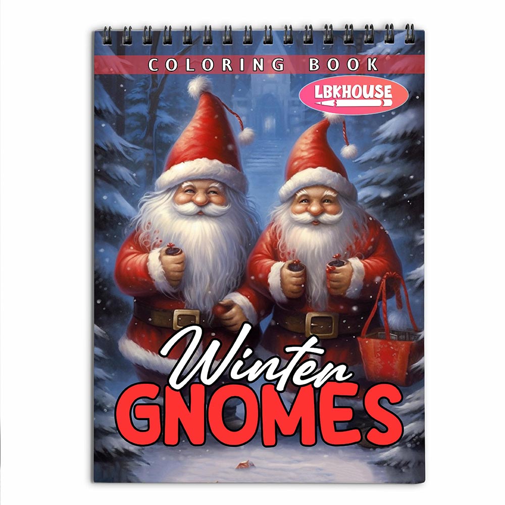 LBKHOUSE Winter Gnomes Coloring Book for Adults