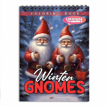 LBKHOUSE Winter Gnomes Coloring Book for Adults