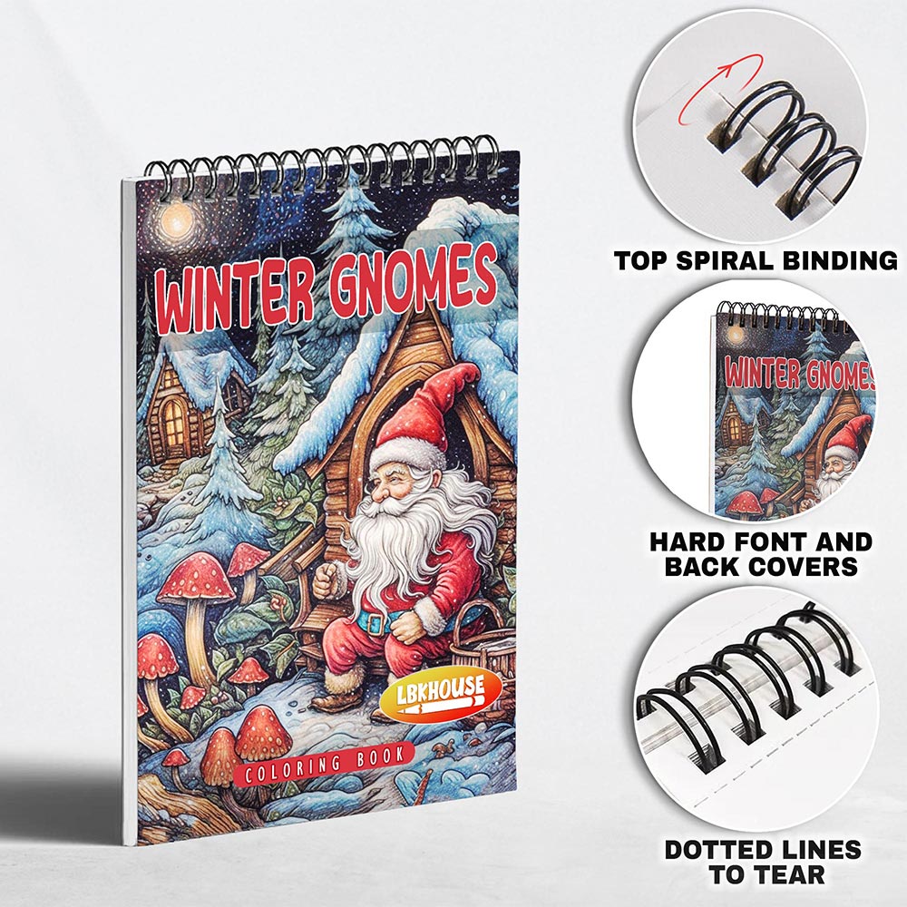 LBKHOUSE Winter Gnomes Coloring Pages for Adults