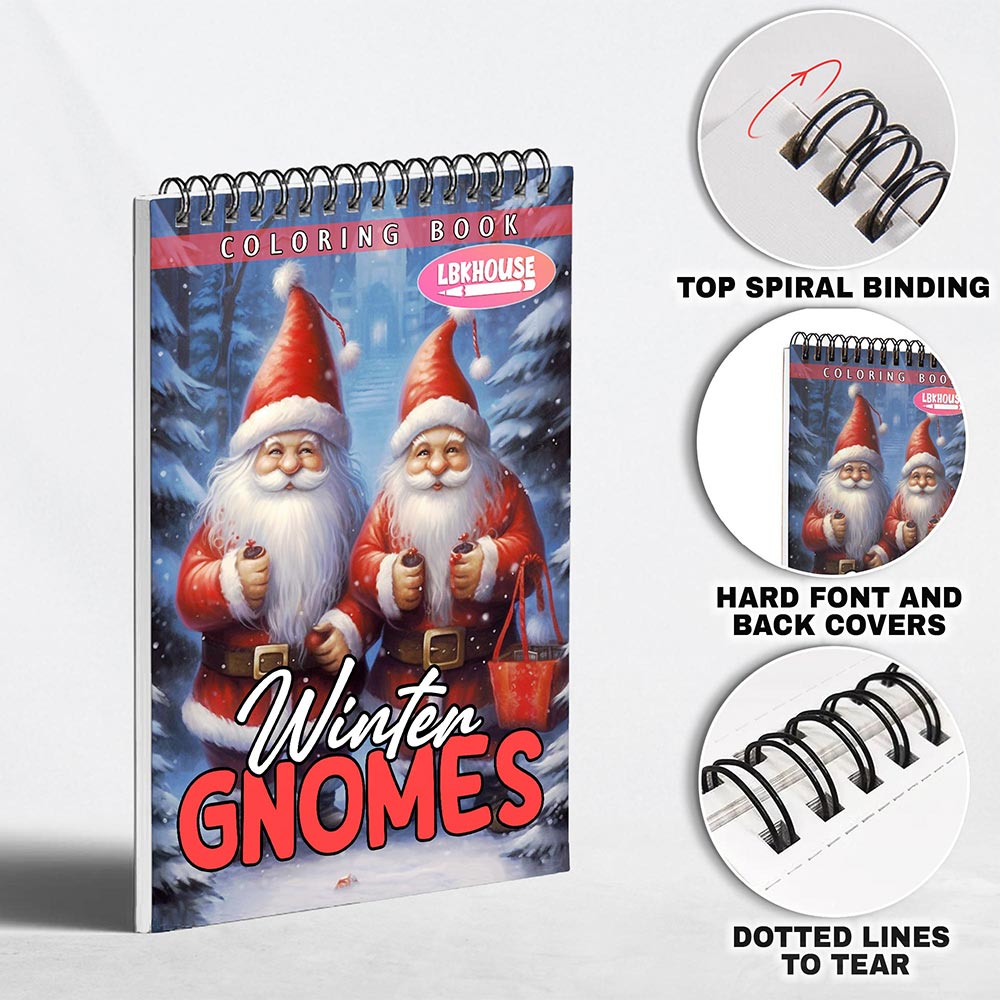 LBKHOUSE Winter Gnomes Coloring Pages for Adults