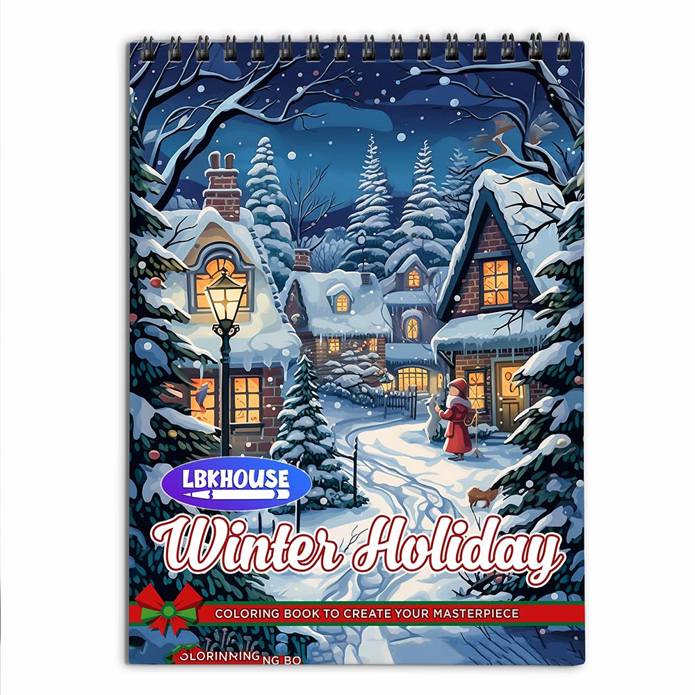 LBKHOUSE Winter Holiday Coloring Book for Adults