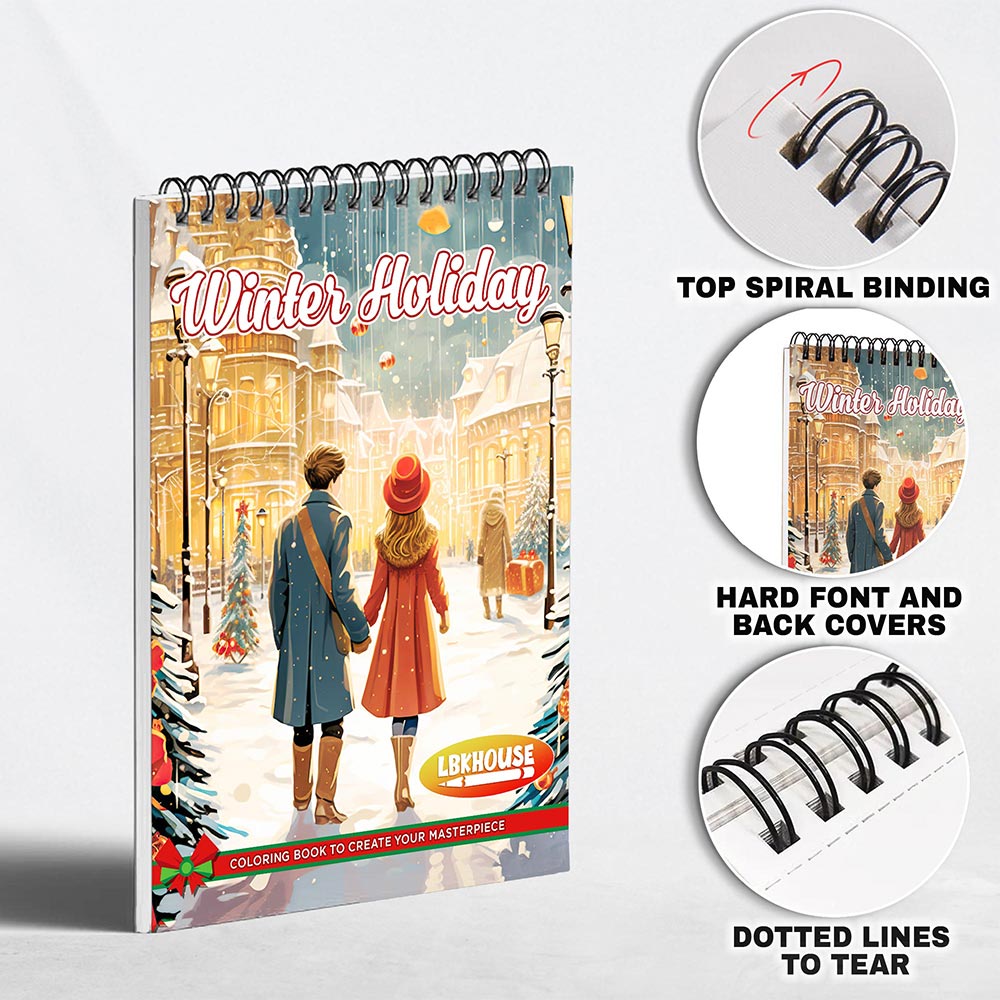 LBKHOUSE Winter Holiday Coloring Pages for Adults