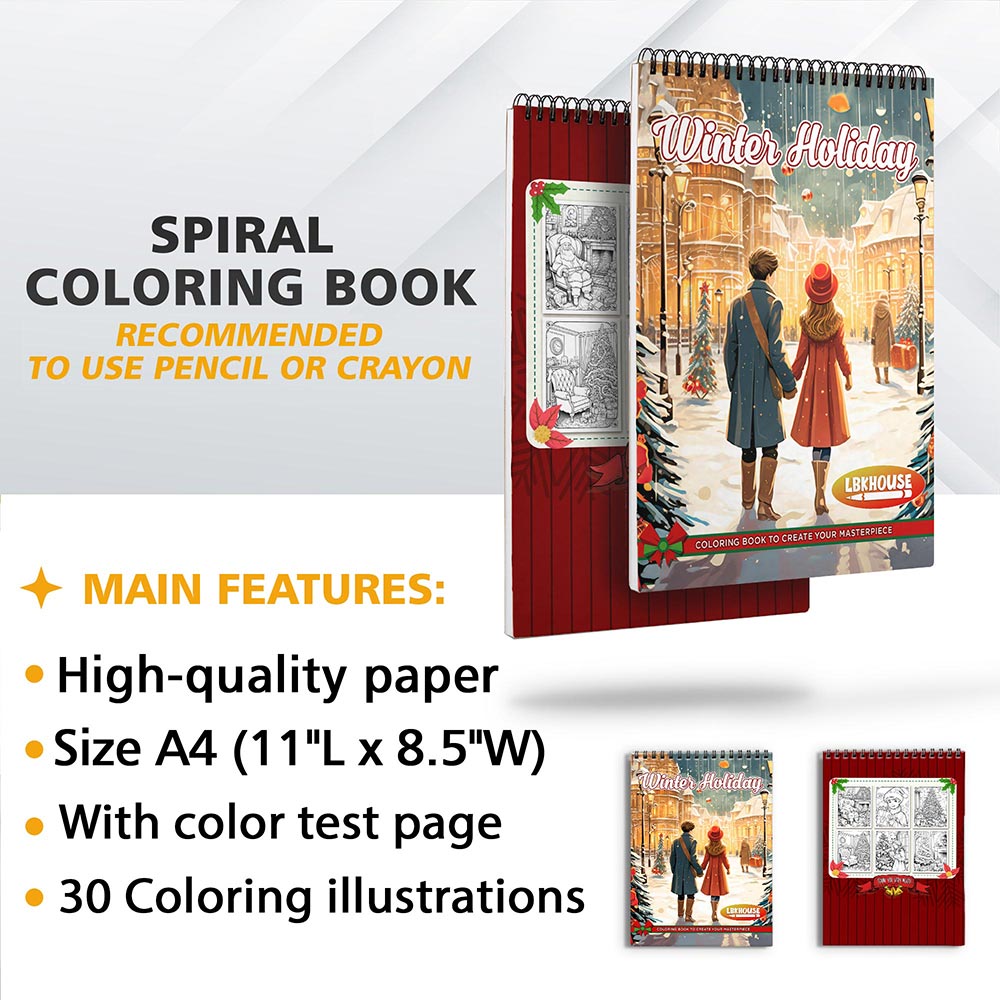 LBKHOUSE Winter Holiday Coloring Sheets for Adults