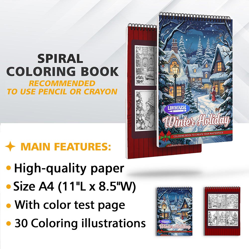 LBKHOUSE Winter Holiday Coloring Sheets for Adults