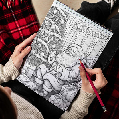 LBKHOUSE Winter Holiday Spiral Bound Coloring Book for Adults