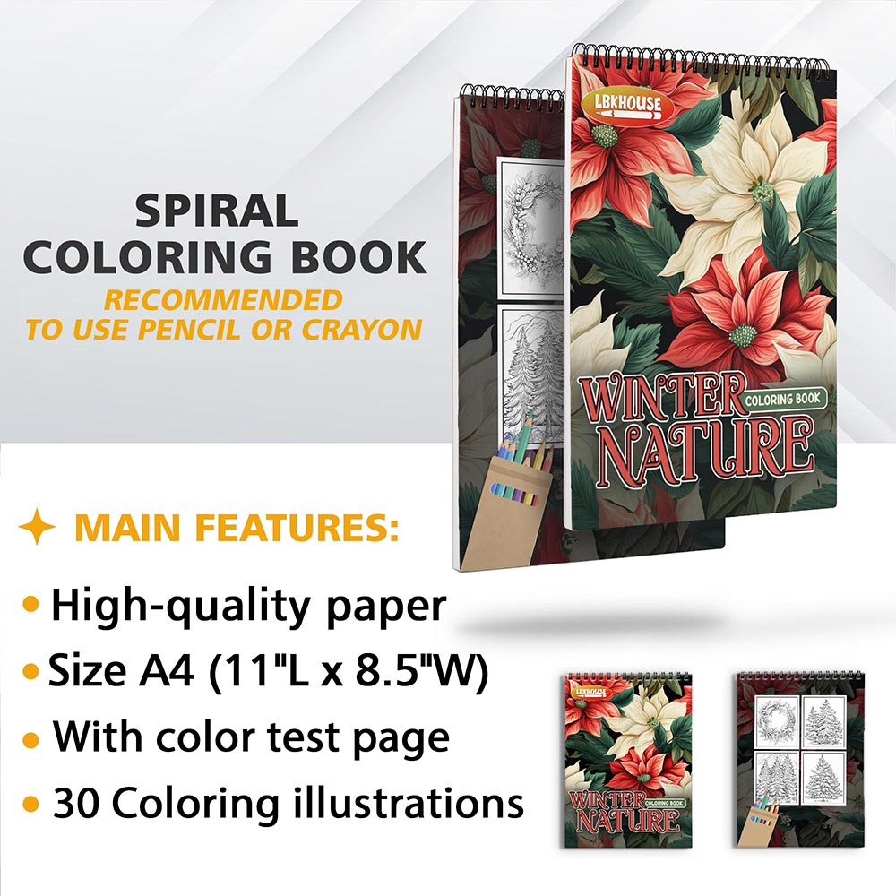 LBKHOUSE Winter Nature Coloring Sheets for Adults