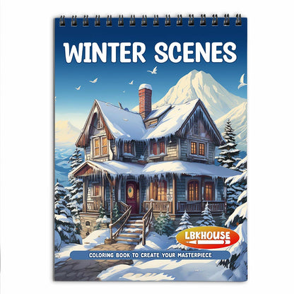 LBKHOUSE Winter Scenes Coloring Book for Adults