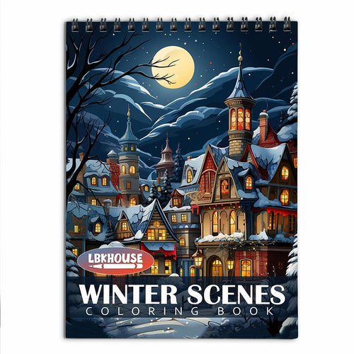 LBKHOUSE Winter Scenes Coloring Book for Adults