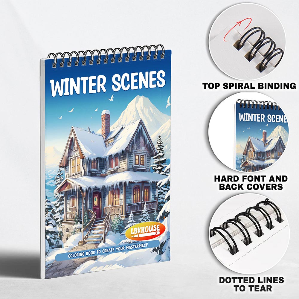 LBKHOUSE Winter Scenes Coloring Pages for Adults