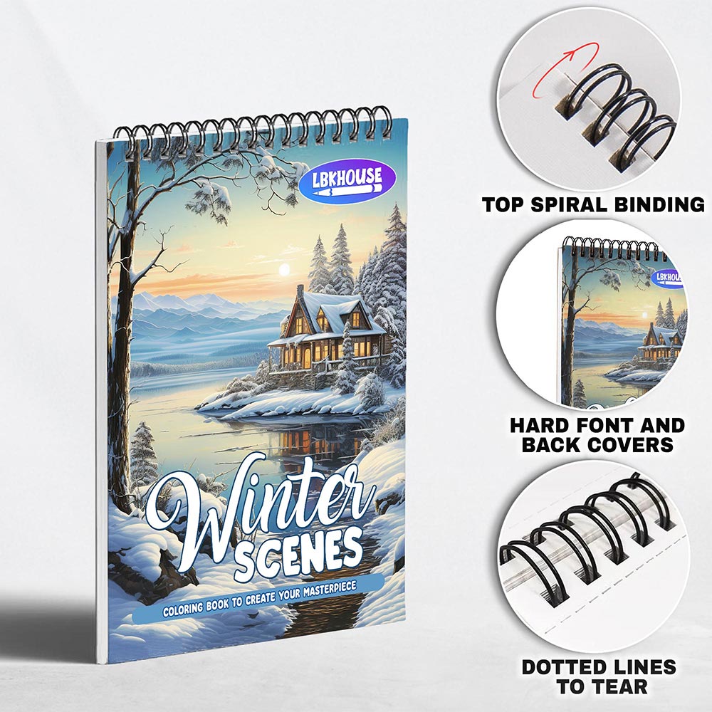 LBKHOUSE Winter Scenes Coloring Pages for Adults