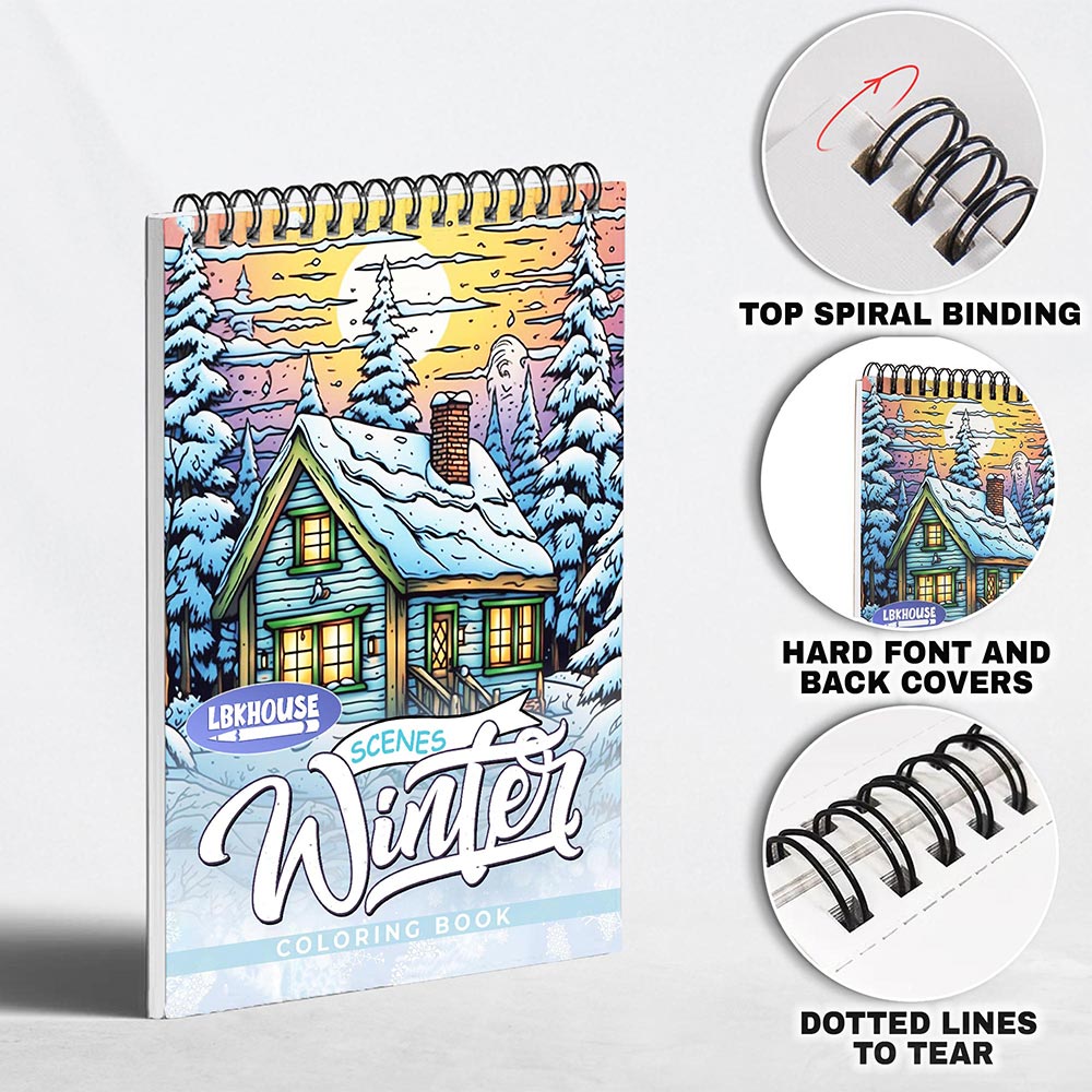 LBKHOUSE Winter Scenes Coloring Pages for Adults