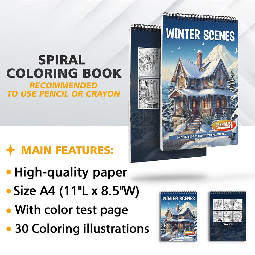 LBKHOUSE Winter Scenes Coloring Sheets for Adults