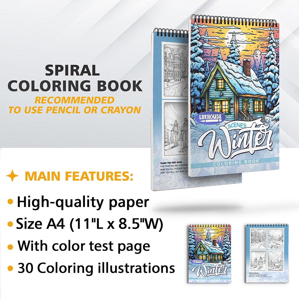 LBKHOUSE Winter Scenes Coloring Sheets for Adults
