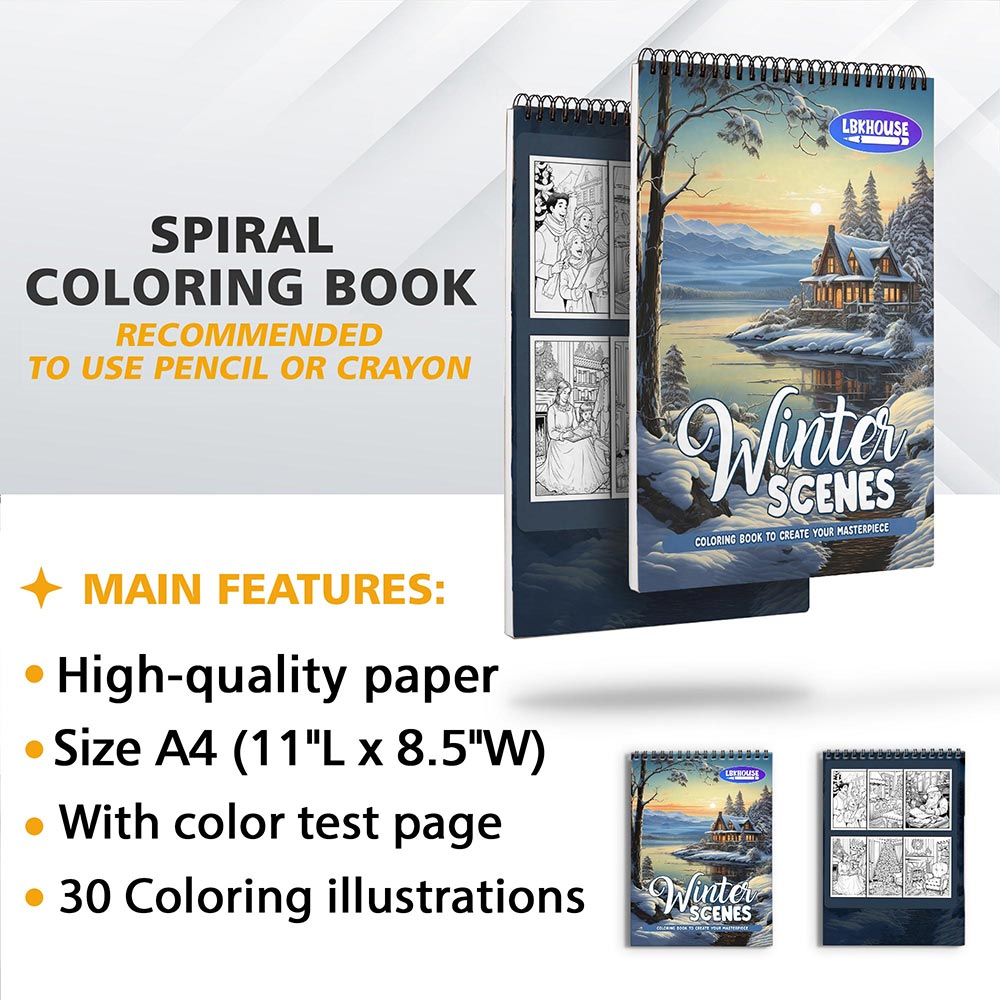 LBKHOUSE Winter Scenes Coloring Sheets for Adults