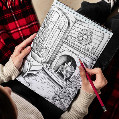 LBKHOUSE Winter Scenes Spiral Bound Coloring Book for Adults