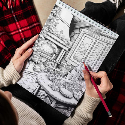 LBKHOUSE Winter Scenes Spiral Bound Coloring Book for Adults