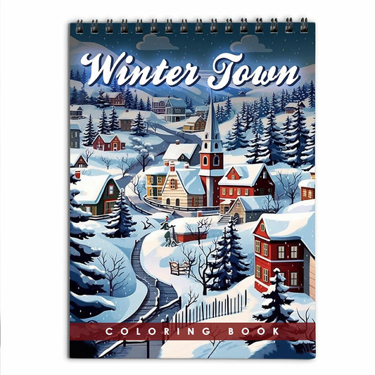 LBKHOUSE Winter Town Coloring Book for Adults