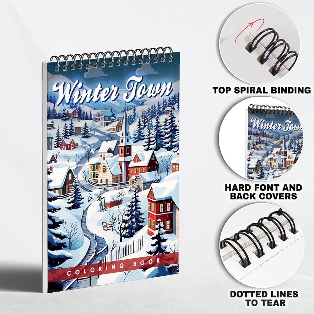 LBKHOUSE Winter Town Coloring Pages for Adults