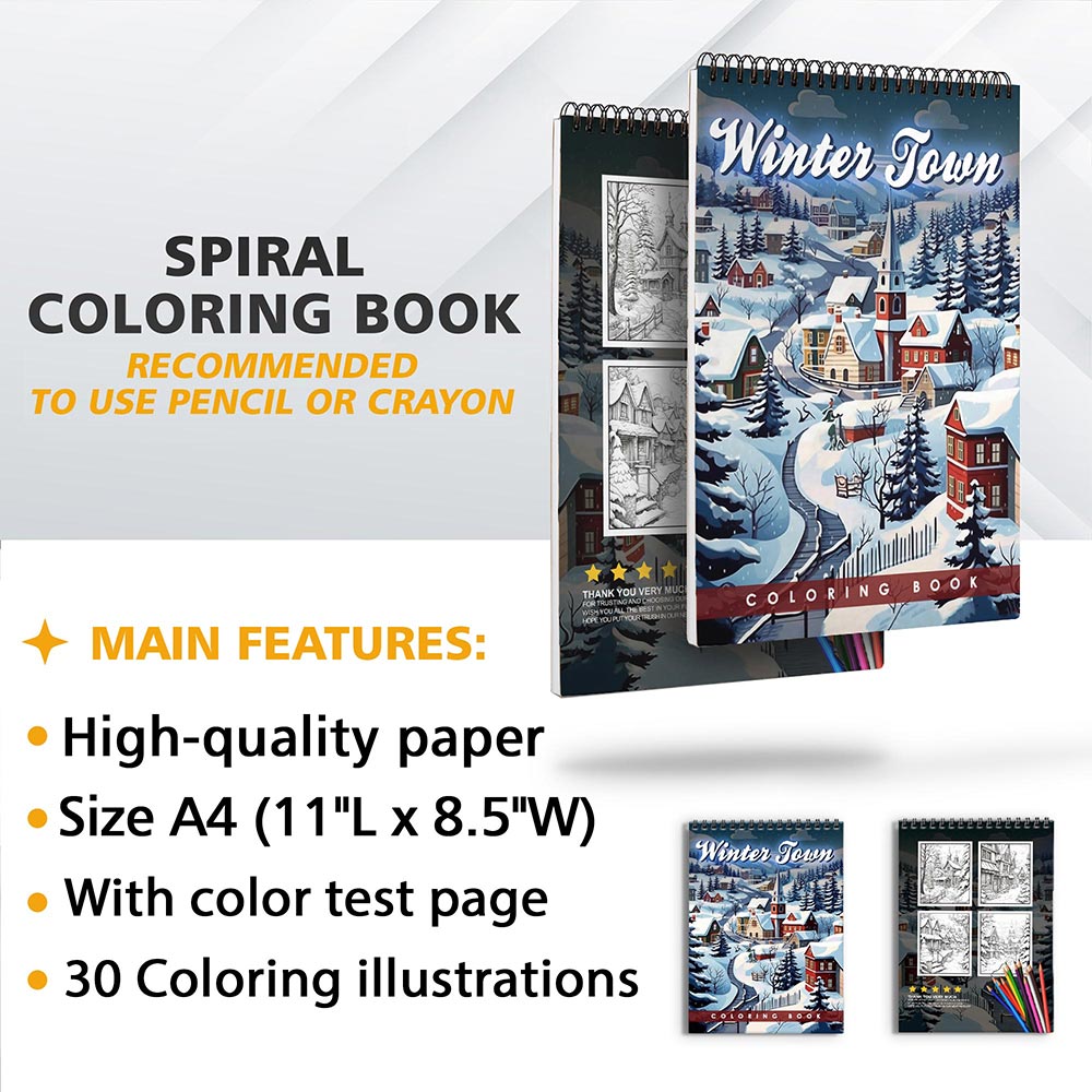 LBKHOUSE Winter Town Coloring Sheets for Adults
