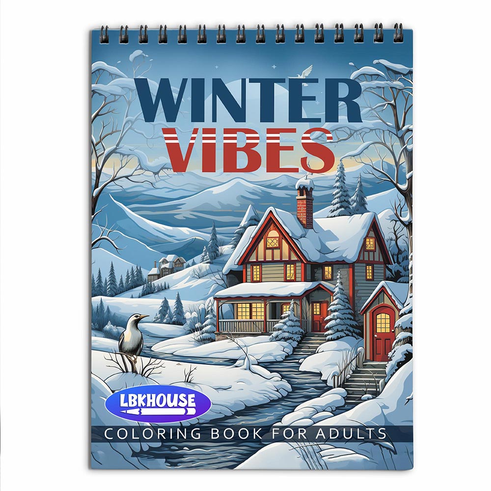 LBKHOUSE Winter Vibes Coloring Book For Adults