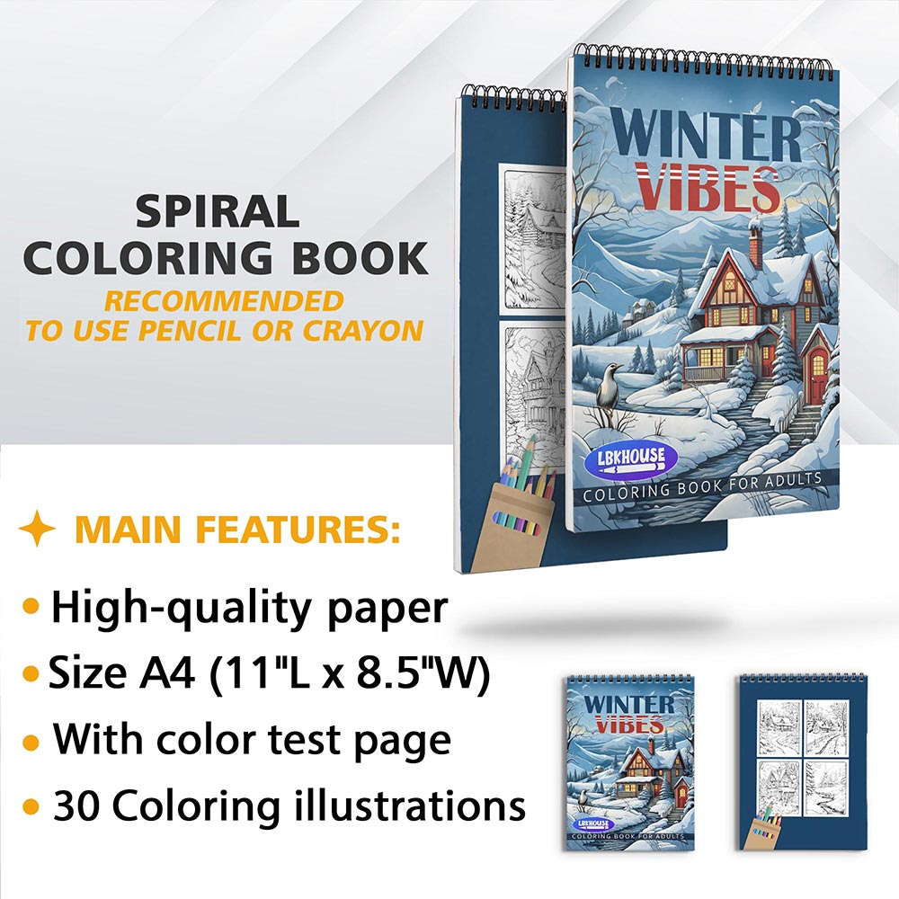 LBKHOUSE Winter Vibes Coloring Sheets For Adults