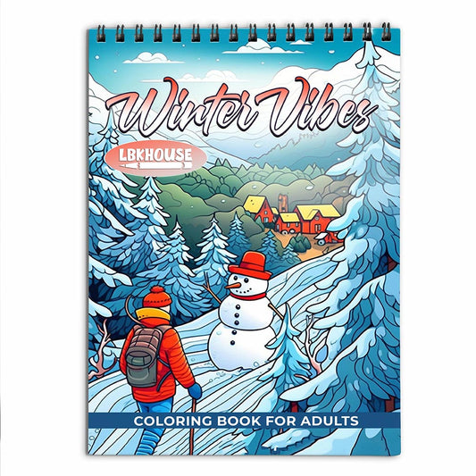 LBKHOUSE Winter Vibes Coloring Book For Adults 