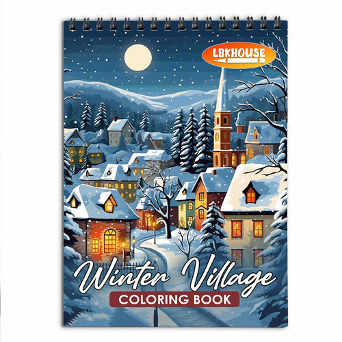 LBKHOUSE Winter Village Coloring Book  for Adults