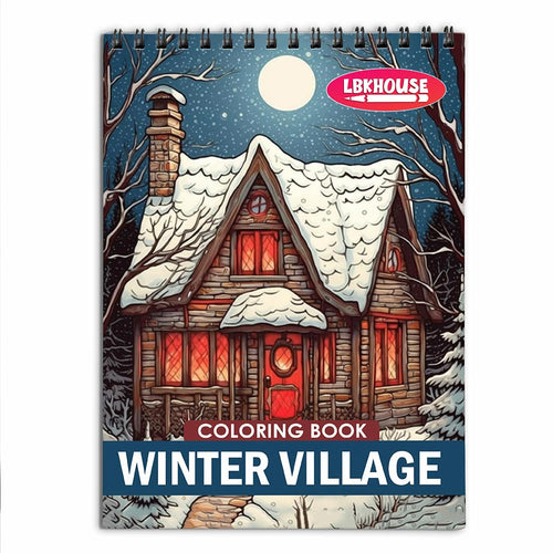 LBKHOUSE Winter Village Coloring Book for Adults