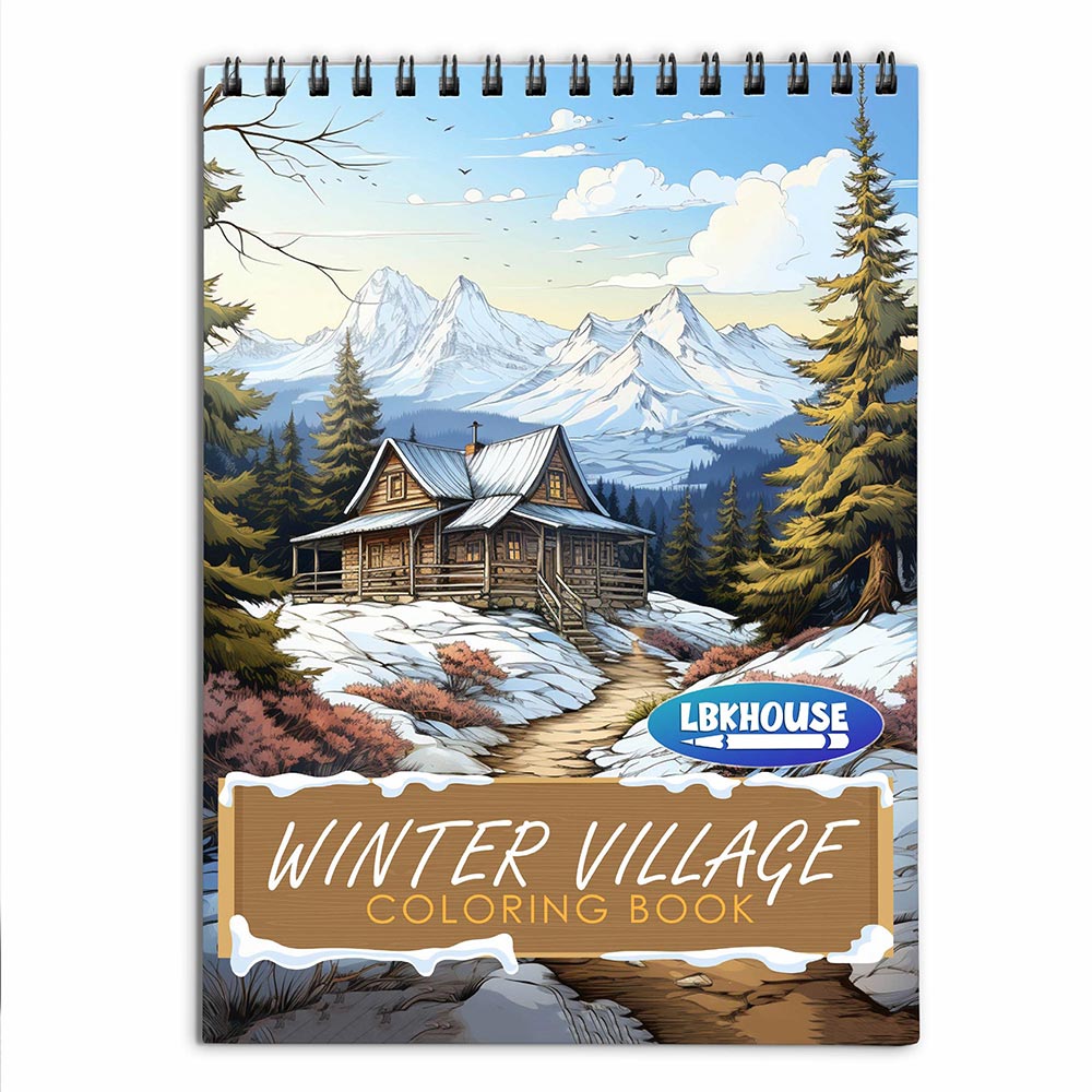 LBKHOUSE Winter Village Coloring Book for Adults