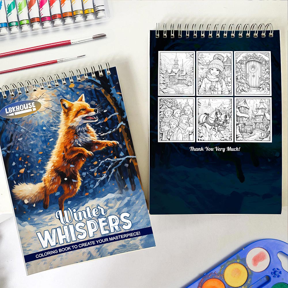 LBKHOUSE Winter Whispers Spiral Coloring Book For Adults