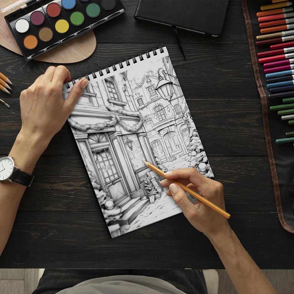 LBKHOUSE Winter Whispers Coloring Book Spiral Bound For Adults