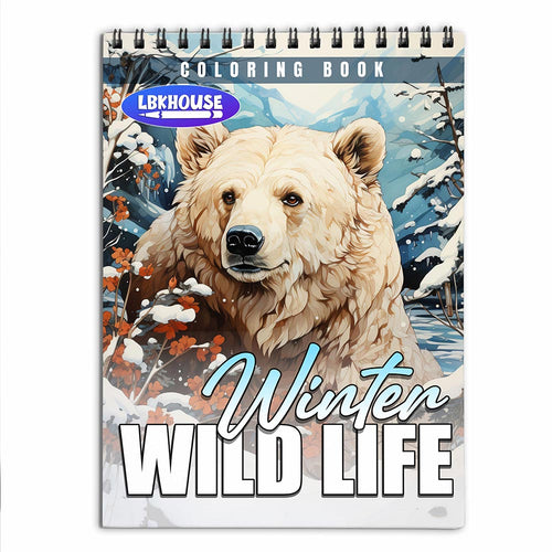 LBKHOUSE Winter Wild Life Coloring Book For Adults