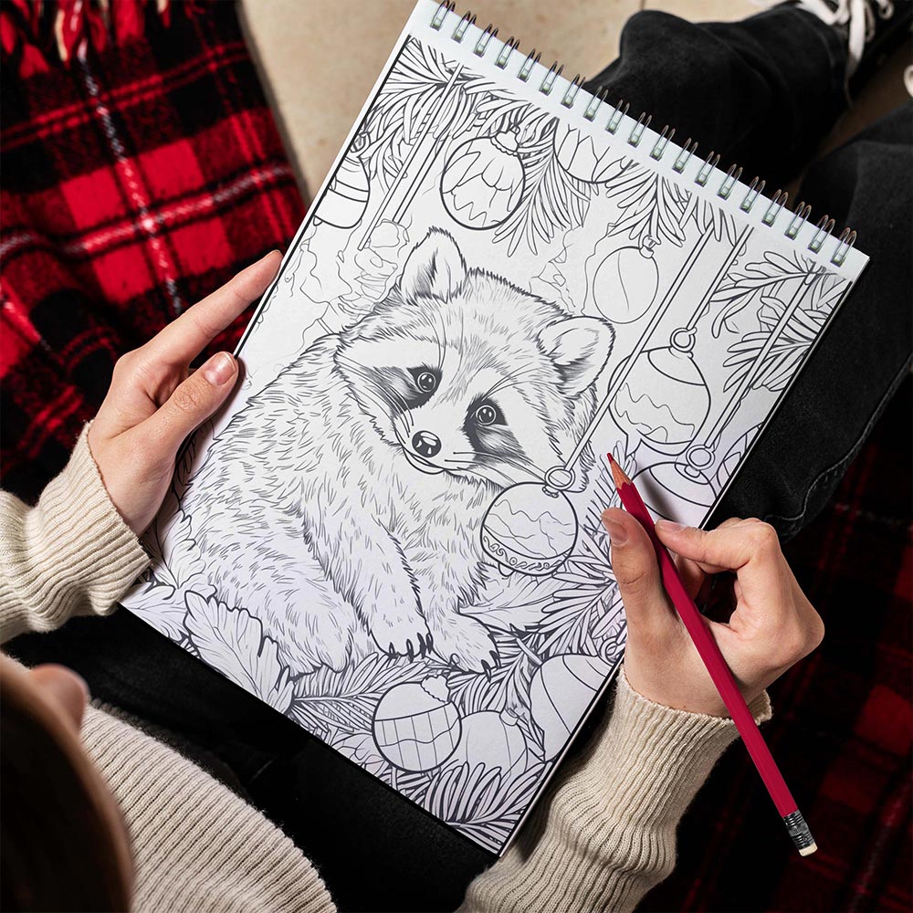 LBKHOUSE Winter Wild Life Spiral Bound Coloring Book For Adults