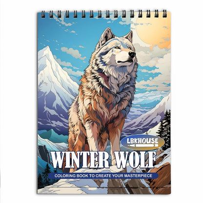 LBKHOUSE Winter Wolf Coloring Book For Adults