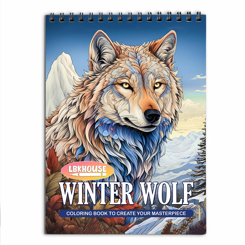 LBKHOUSE Winter Wolf Coloring Book For Adults
