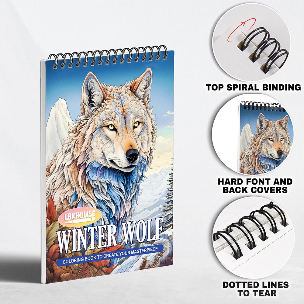 LBKHOUSE Winter Wolf Coloring Pages For Adults