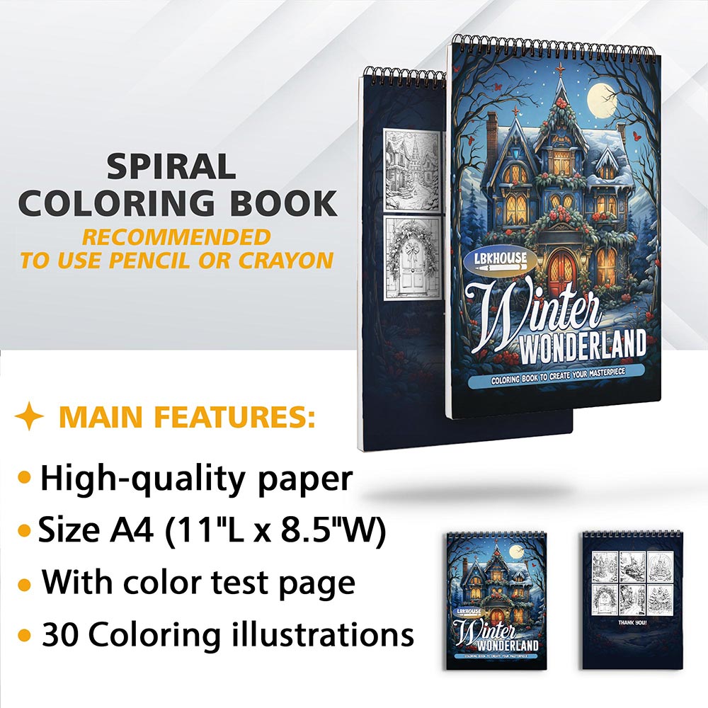 LBKHOUSE Winter Wonderland Coloring Sheets for Adults