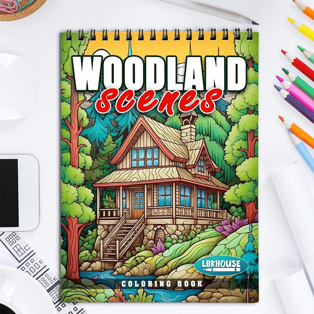LBKHOUSE Woodland Scene Coloring Book for Adult