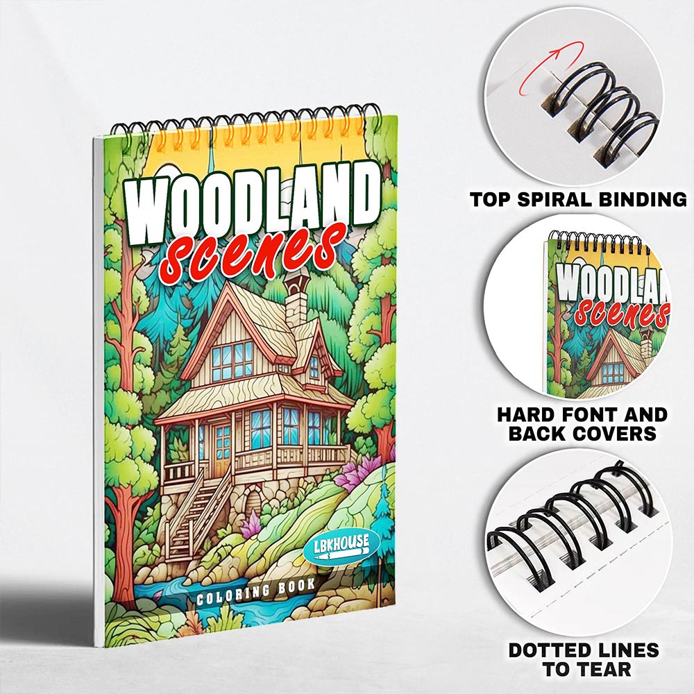 LBKHOUSE Woodland Scene Coloring Pages for Adult