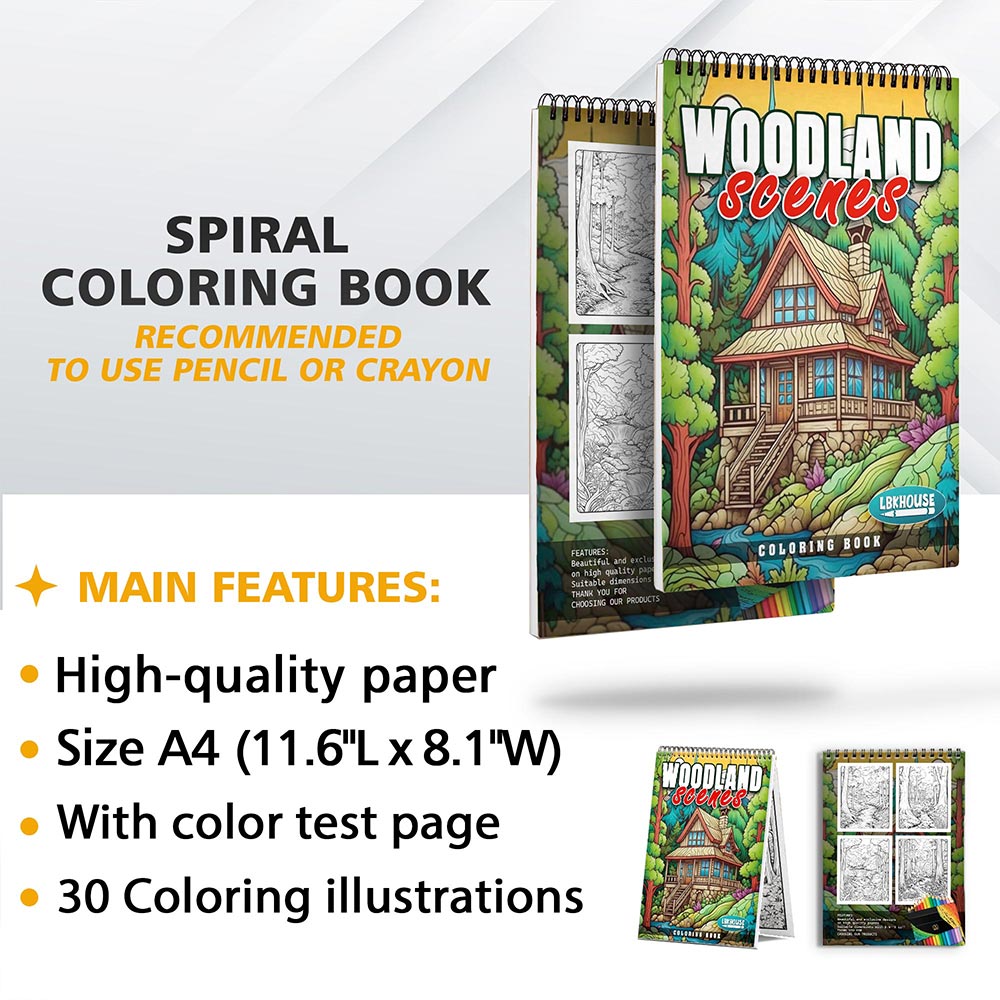 LBKHOUSE Woodland Scene Coloring Sheets for Adult