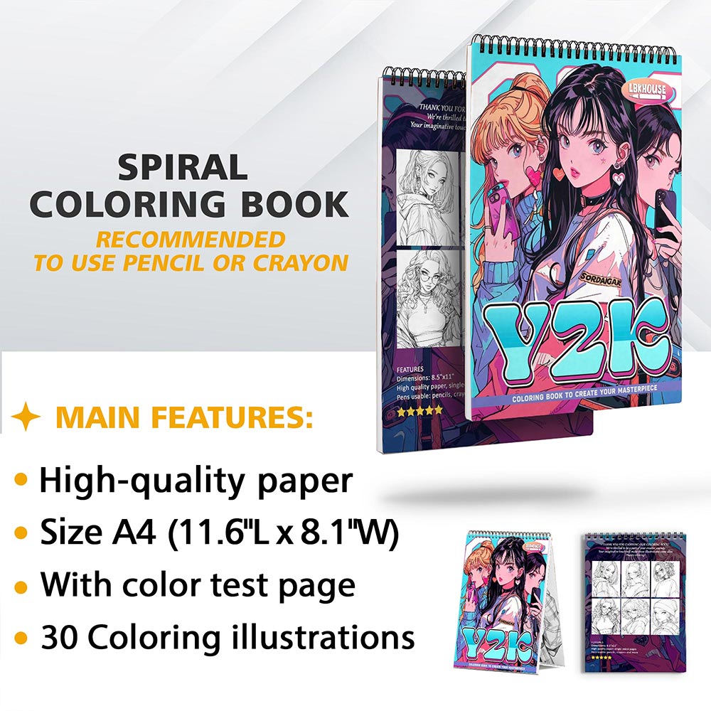 LBKHOUSE Y2K Coloring Sheets for Adult