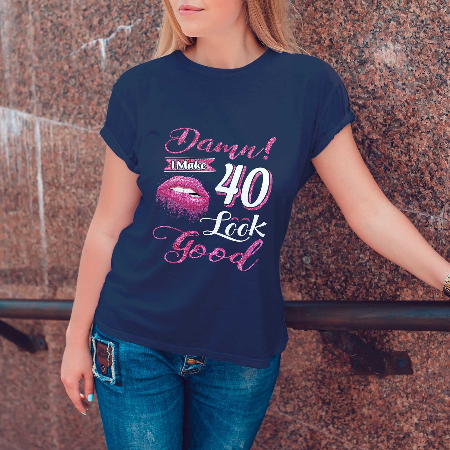 Netecom Damn I Make 40 Look Good T-Shirt, Funny Birthday Shirt for Women, Ideal Gift for 40 Birthday
