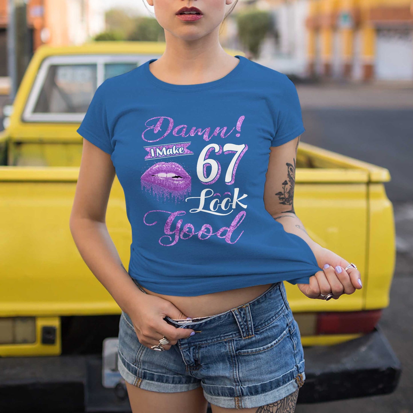 Netecom Damn I Make 67 Look Good T-Shirt, Confident Birthday Shirt for Women, Perfect Gift for 67 Birthday