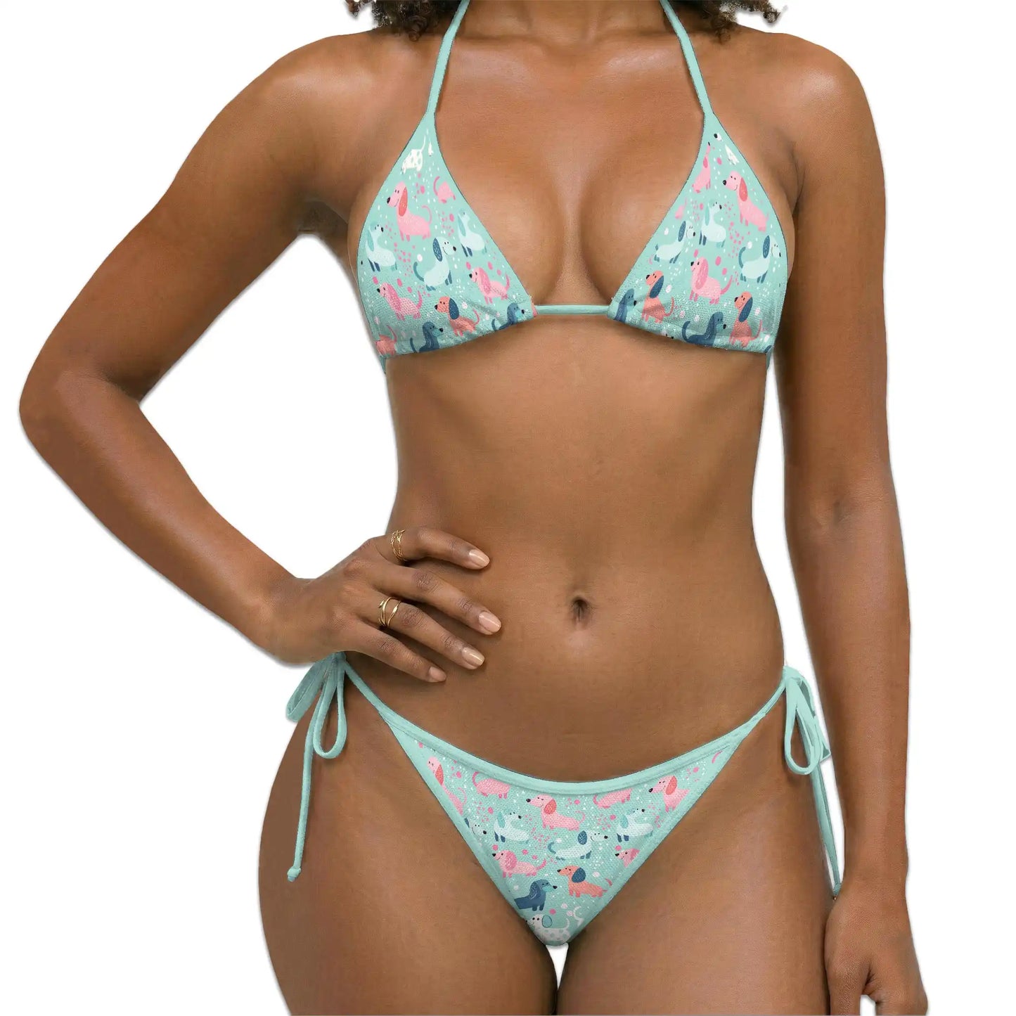 Dachshund Cute Bikini Set for Women, Two Piece Swimsuit, Cute Dog Beachwear | Netecom